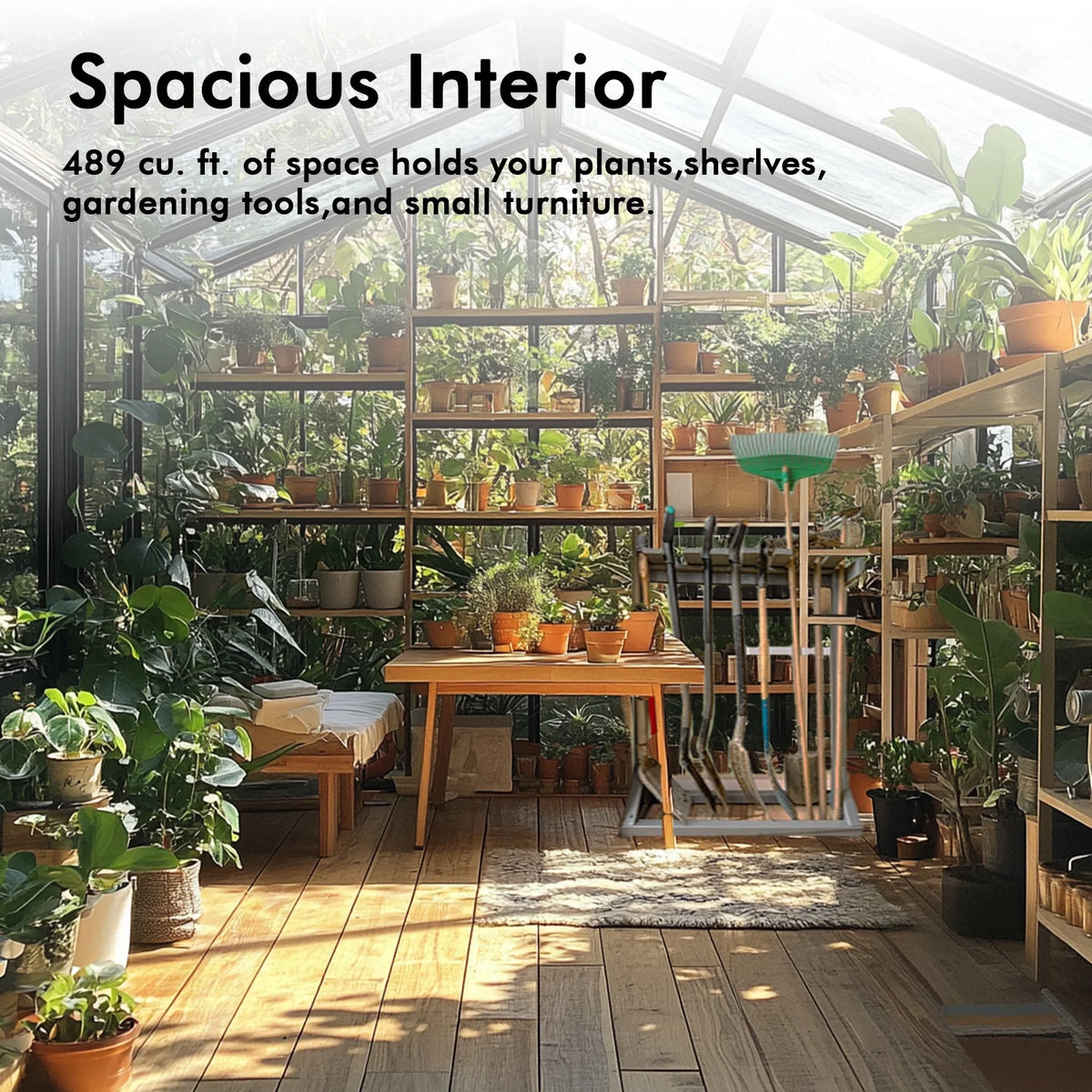8X10Ft Outdoor Greenhouse, Heavy-Duty Walk-In Green House for Garden with Reinforced Aluminum Frame & Uv-Resistant Polycarbonate Panels