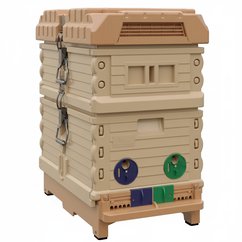Insulated 7 Frame Langstroth Nucleus Assembled Bee Hive Set (Tan Hive with No Frames)