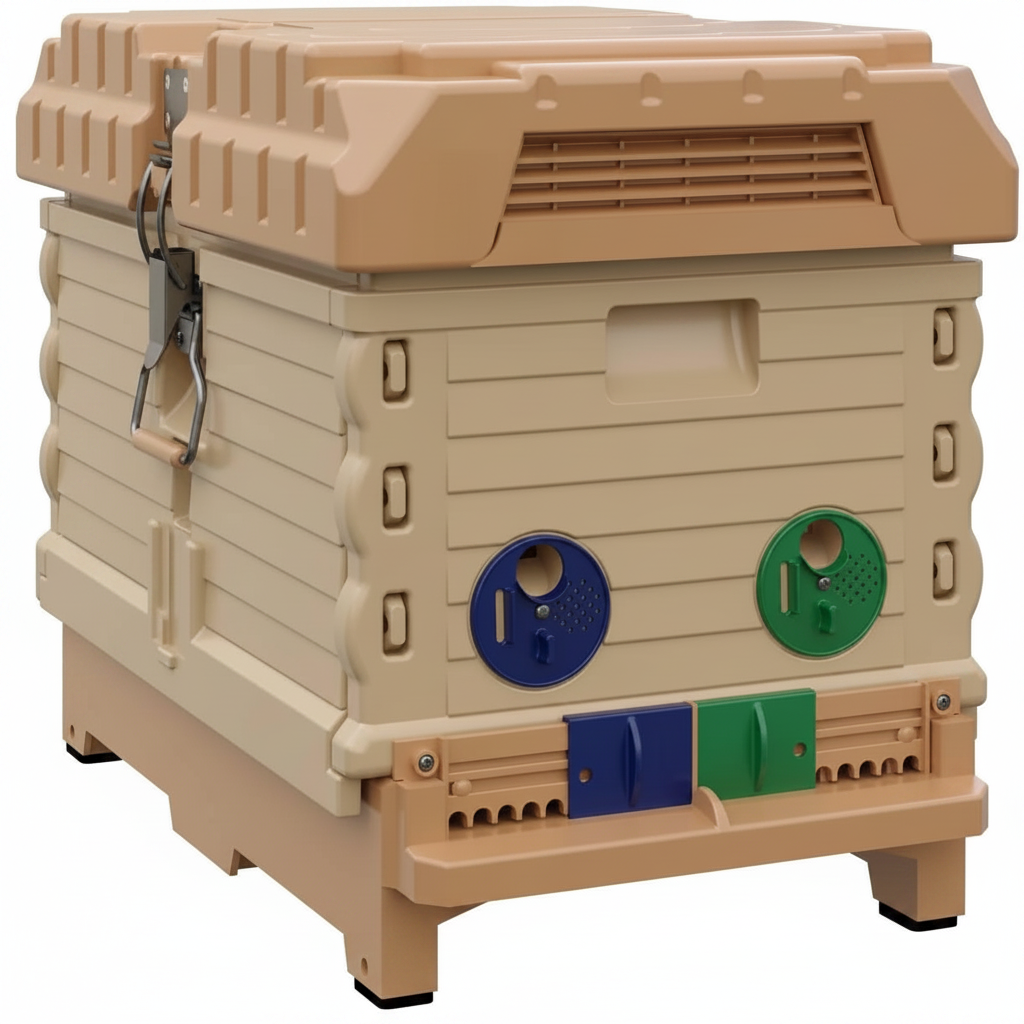 Insulated 7 Frame Langstroth Nucleus Assembled Bee Hive Set (Tan Hive with No Frames)