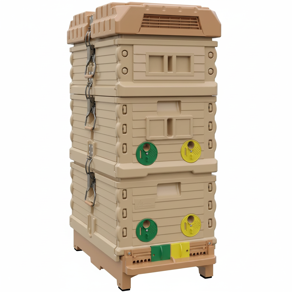 Insulated 7 Frame Langstroth Nucleus Assembled Bee Hive Set (Tan Hive with No Frames)