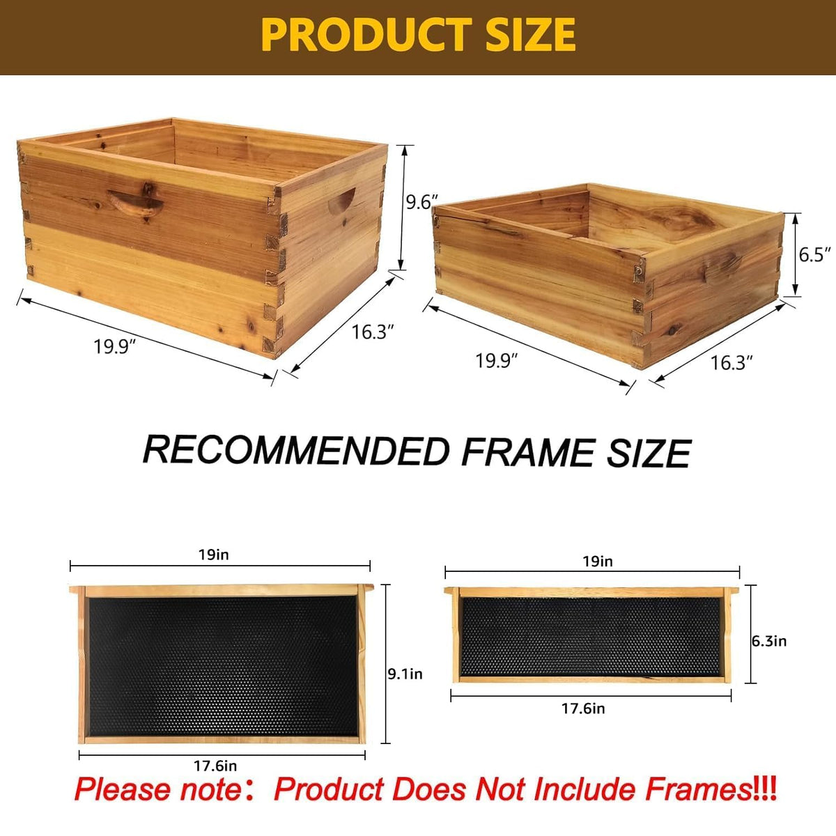 5-Layer Bee Hive, Beehive Kit Langstroth Bee Hive Coated | 100% Beeswax Includes 2 Deep Bee Boxes, 3 Medium Bee Hive, NO Frame