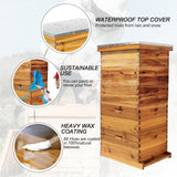 5-Layer Bee Hive, Beehive Kit Langstroth Bee Hive Coated | 100% Beeswax Includes 2 Deep Bee Boxes, 3 Medium Bee Hive, NO Frame