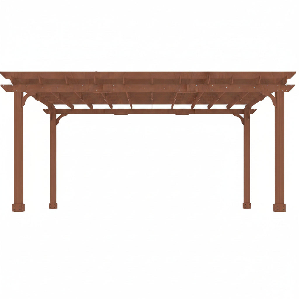 Wooden Pergola Kit Built to Weather All Seasons, 12x16 Cedar Wood, Metal Stakes, Snow and Wind Rated