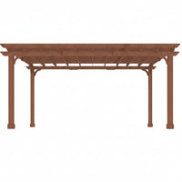Wooden Pergola Kit Built to Weather All Seasons, 12x16 Cedar Wood, Metal Stakes, Snow and Wind Rated