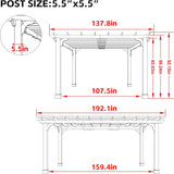Wooden Pergola Kit Built to Weather All Seasons, 12x16 Cedar Wood, Metal Stakes, Snow and Wind Rated