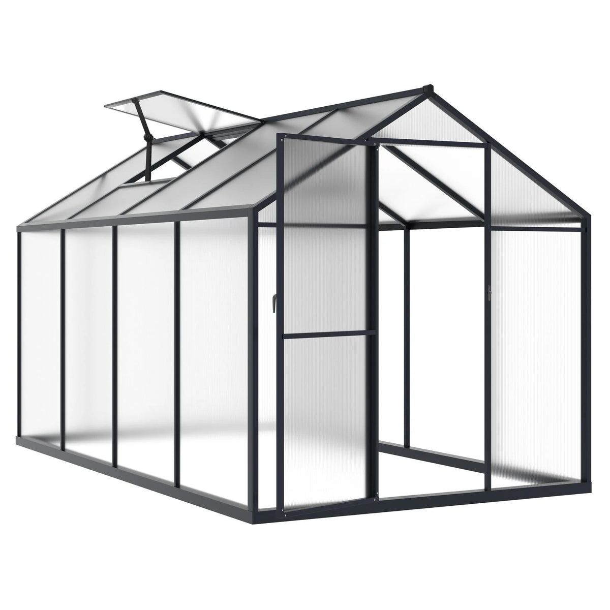 Polycarbonate Greenhouse Aluminum Frame Greenhouse with Adjustable Roof Vent