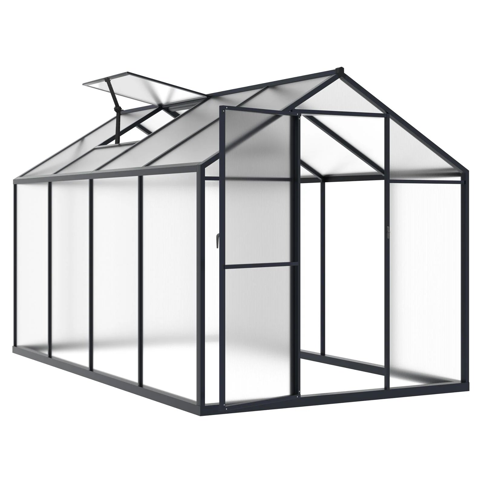 Polycarbonate Greenhouse Aluminum Frame Greenhouse with Adjustable Roof Vent