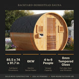 Outdoor Traditional Barrel Sauna | 4-6 Person Wood Sauna, Steam and Wet Sauna with 220V with 6KW Electric Heater, Sauna Stone — Results & Stats