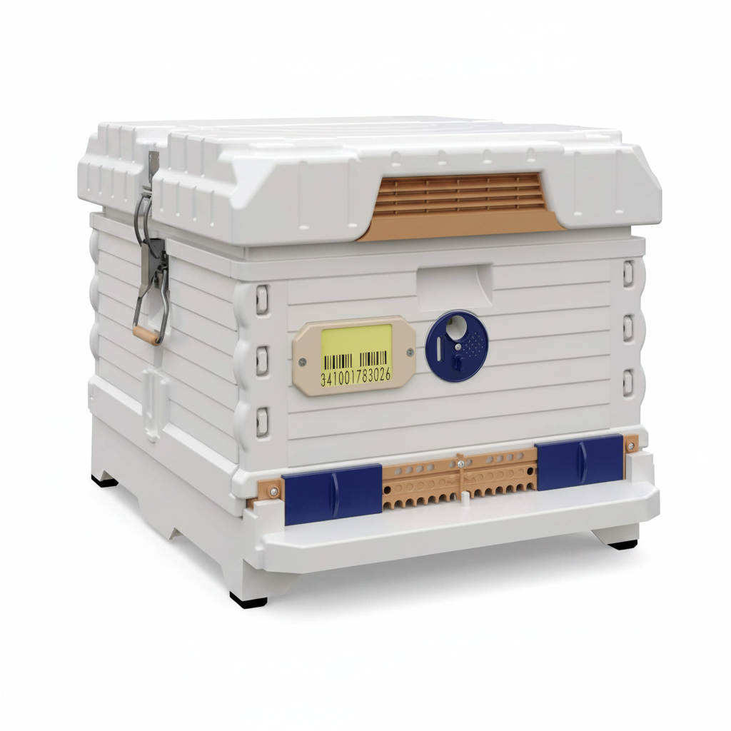 Ergo Insulated 10 Frame Bee Hive Set [NO Frames Included] (Single Hive, White Body Blue Entrance)