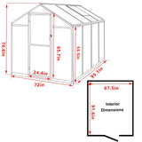 Polycarbonate Greenhouse Aluminum Frame Greenhouse with Adjustable Roof Vent