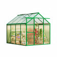 Greenhouse, 6X8 FT Greenhouse for Outdoors, Walk-In Green House with Ground Nails and Vent Windows, Sliding Lockable Door, Polycarbonate Greenhouses for outside Garden Backyard, Quick Setup, Green