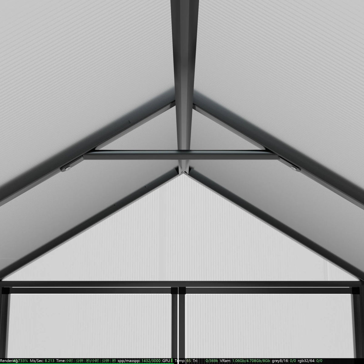 Polycarbonate Greenhouse Aluminum Frame Greenhouse with Adjustable Roof Vent