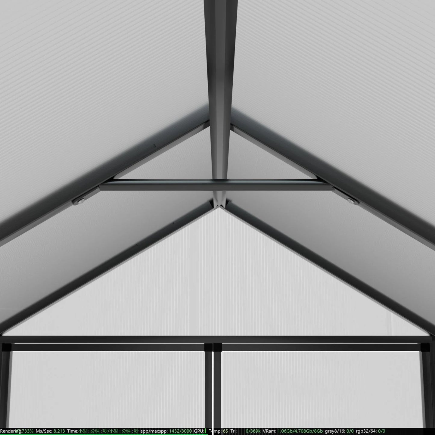 Polycarbonate Greenhouse Aluminum Frame Greenhouse with Adjustable Roof Vent