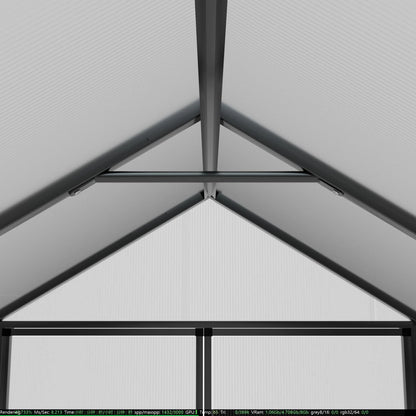 Polycarbonate Greenhouse Aluminum Frame Greenhouse with Adjustable Roof Vent
