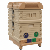 Insulated 7 Frame Langstroth Nucleus Assembled Bee Hive Set (Tan Hive with No Frames)