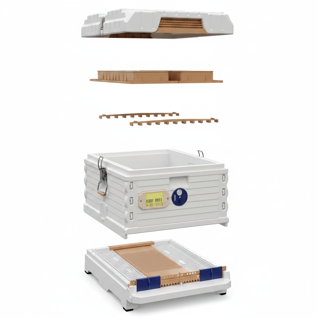 Ergo Insulated 10 Frame Bee Hive Set [NO Frames Included] (Single Hive, White Body Blue Entrance)