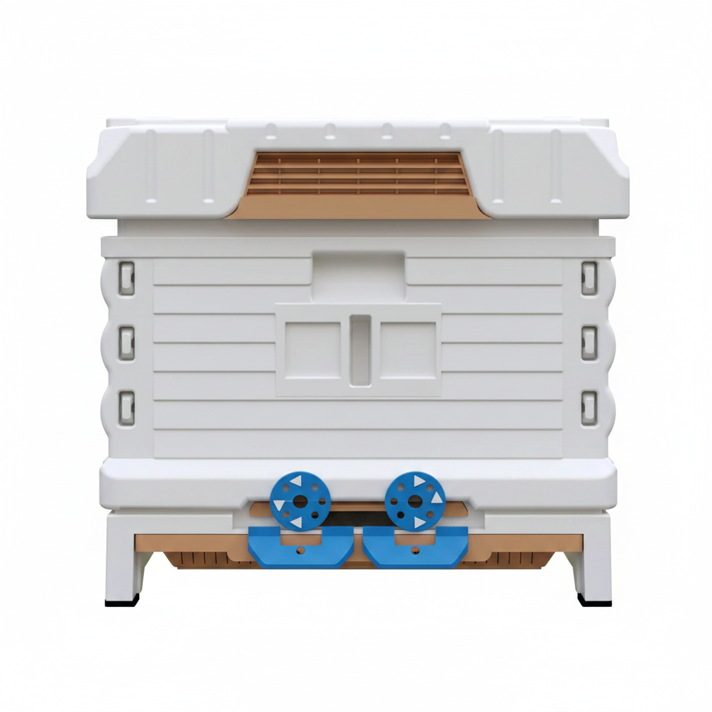Ergo Insulated 10 Frame Bee Hive Set [NO Frames Included] (Single Hive, White Body Blue Entrance)