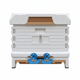 Ergo Insulated 10 Frame Bee Hive Set [NO Frames Included] (Single Hive, White Body Blue Entrance)