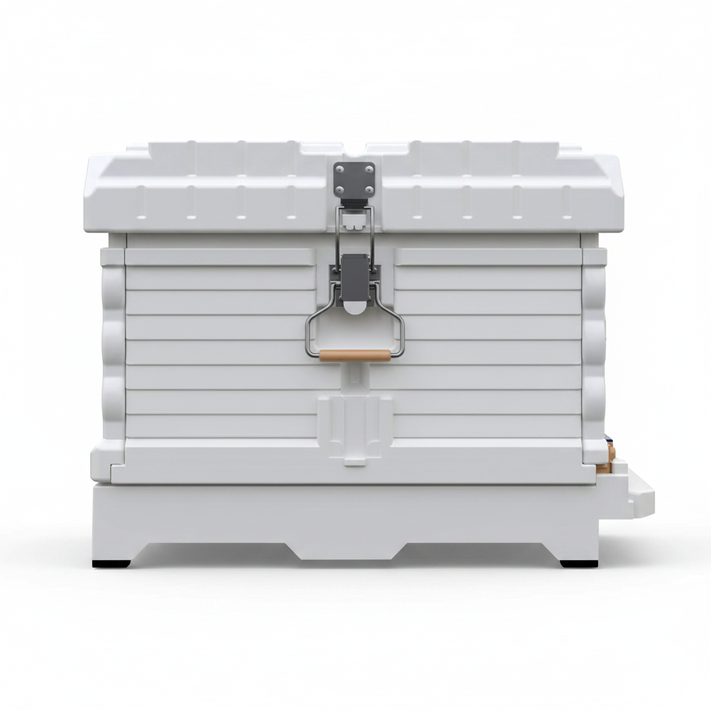 Ergo Insulated 10 Frame Bee Hive Set [NO Frames Included] (Single Hive, White Body Blue Entrance)